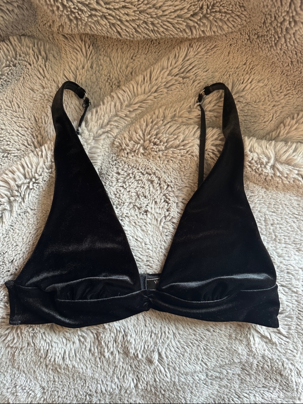 Victoria's Secret Black Velvet Triangle Bralette